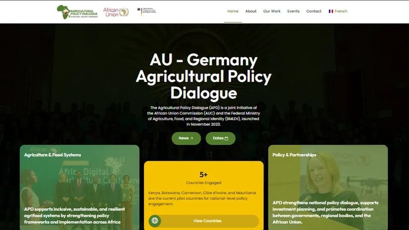 AU–Germany Agricultural Policy Dialogue website, designed and built by Magicweb