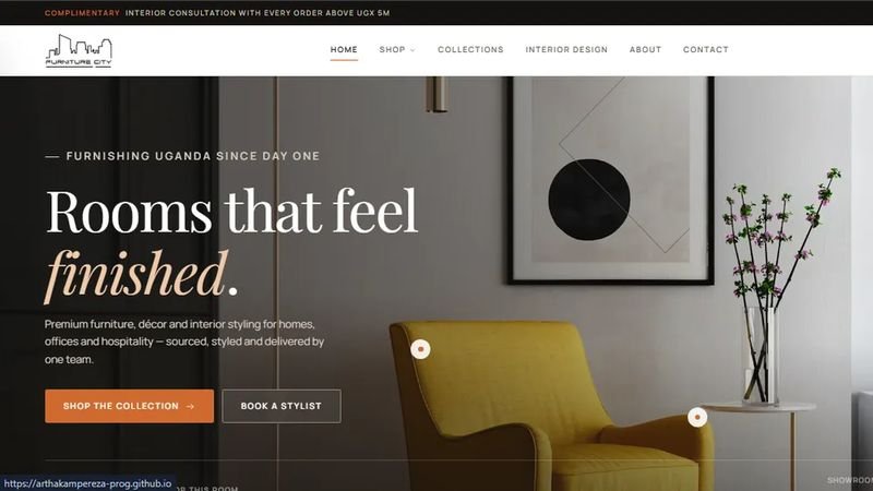Furniture City Uganda website, designed and built by Magicweb