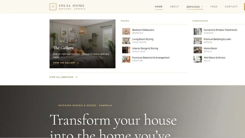 Ideal Home Services Kampala website, designed and built by Magicweb