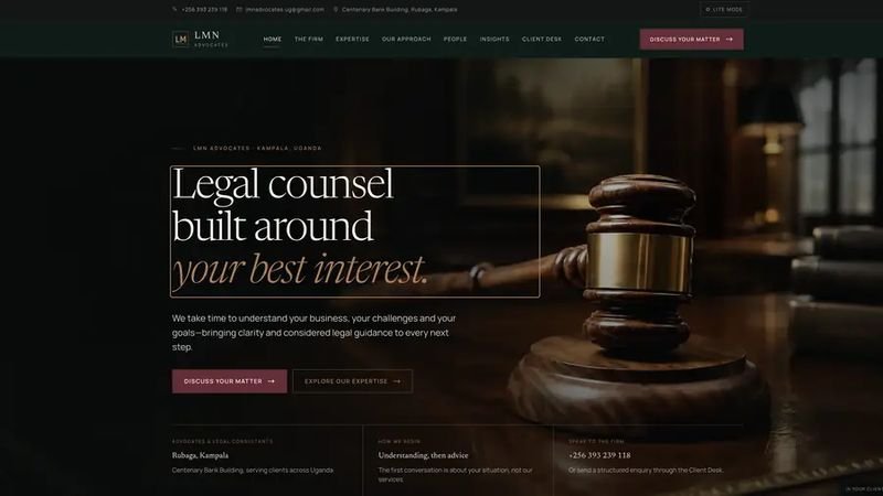 LMN Advocates & Legal Consultants website, designed and built by Magicweb