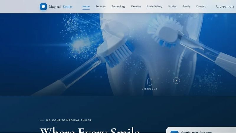 Magical Smiles Dentistry website, designed and built by Magicweb