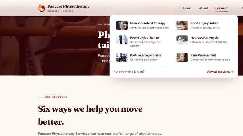 PanCare Medical Centre website, designed and built by Magicweb