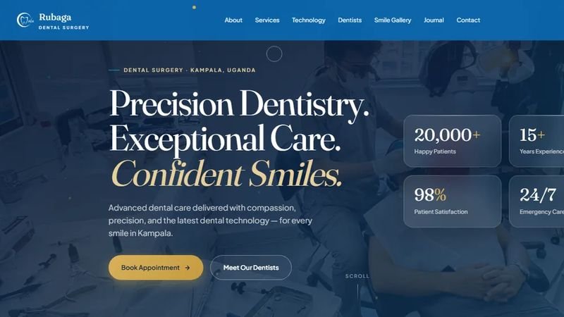 Rubaga Dental Surgery website, designed and built by Magicweb